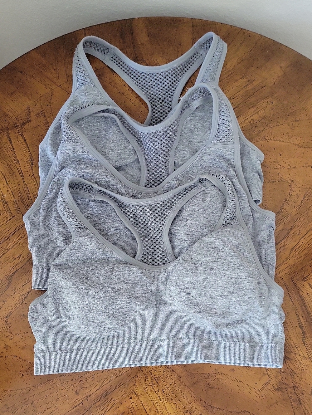 3-pk Maidenform Big Girls' Seamless Racerback Sports Bra X 3, Grey, M/7-8, VGUC